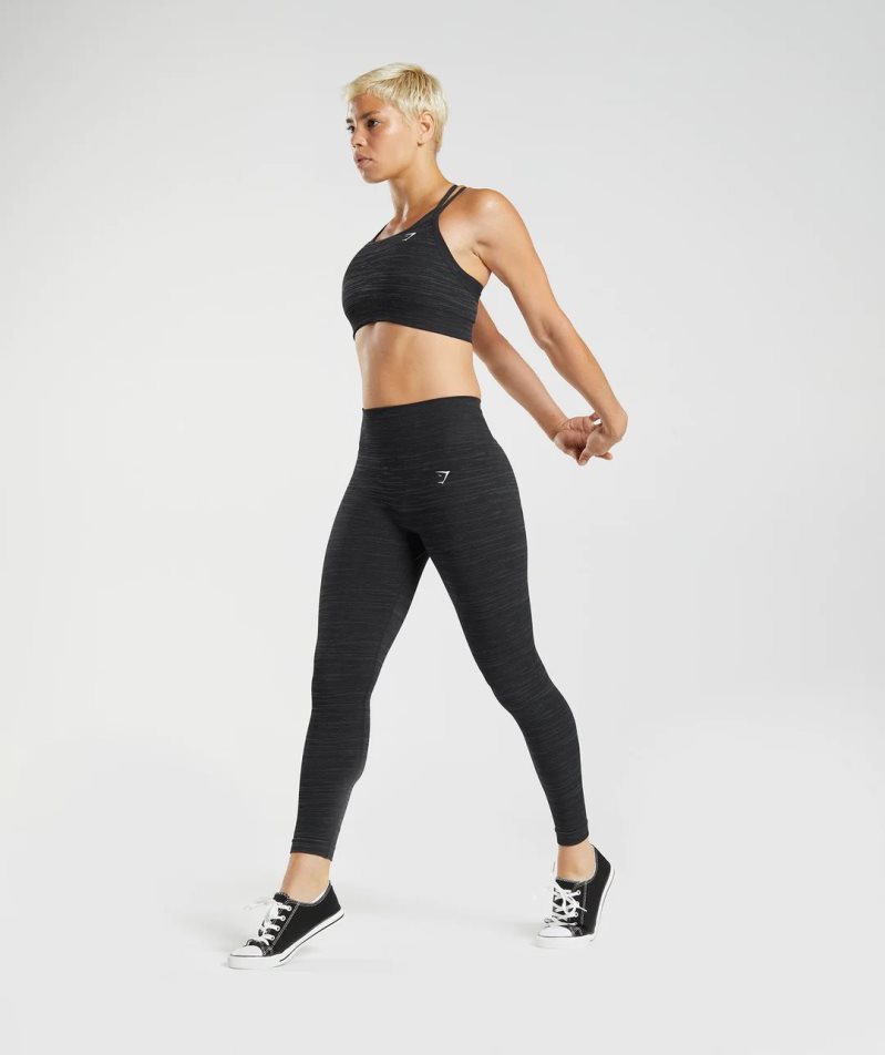 Women's Gymshark Adapt Marl Seamless Leggings Black | CA 807D36